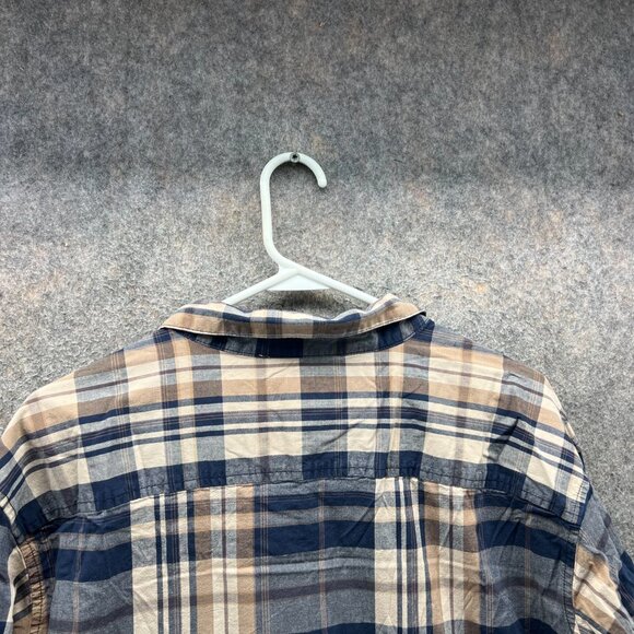 Vintage Columbia Shirt Mens XL Blue Navy Button Down Madras Plaid Outdoors - Picture 6 of 12